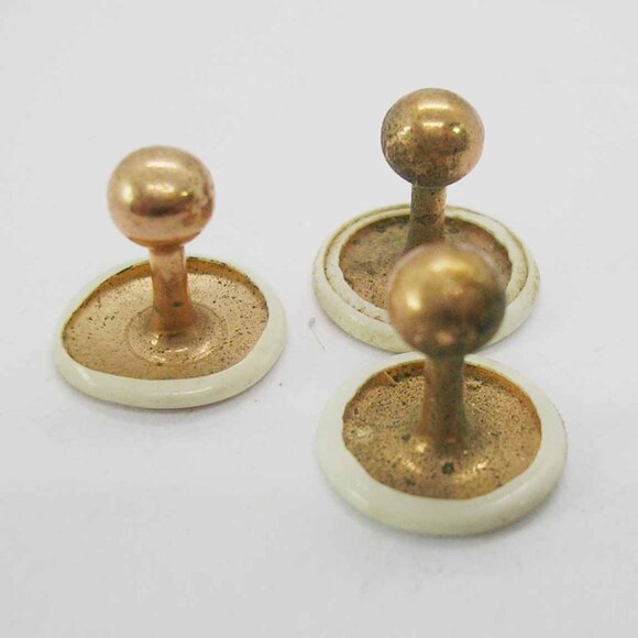 Vintage Collar Studs Cleric Buttons Lot of 3 Round Head Celluloid back - Picture 1 of 3